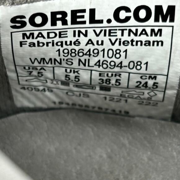 Sorel Kinetic Impact Lace Up Sneakers Dove Gray Sea Salt Women's Size 7.5 - Picture 8 of 11